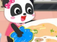 image Baby Panda Cleanup Life